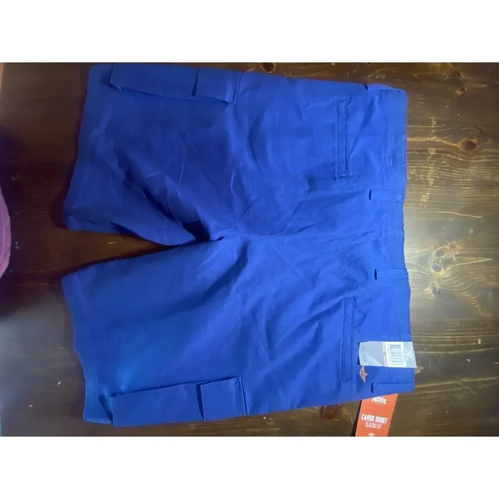 NEW Dockers Cargo Shorts Mens 42 Blue Pacific Collection Classic Fit Cotton Poly